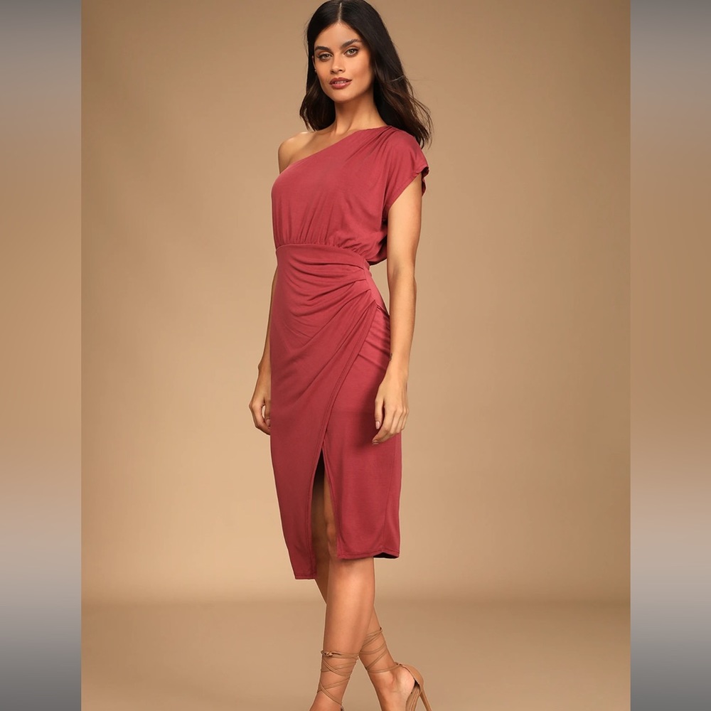 Lulus One Shoulder Midi Dress